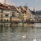 View of Lucerne's city centre and lake