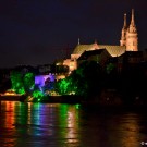 Basel Muenster and Chill-am-Rhy by night