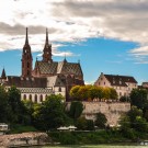 The Basel Muenster as seen from the Wettstein Bruecke