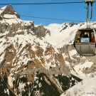 Gondola arriving at the station of Trübsee on Mount Titlis