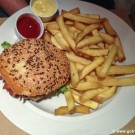 Burger at the Brown Cow Pub in Zermatt