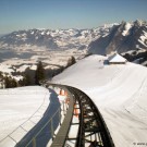 The tracks of Moléson's funicular