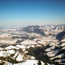 Lake Gruyère and Bulle as seen from Moléson